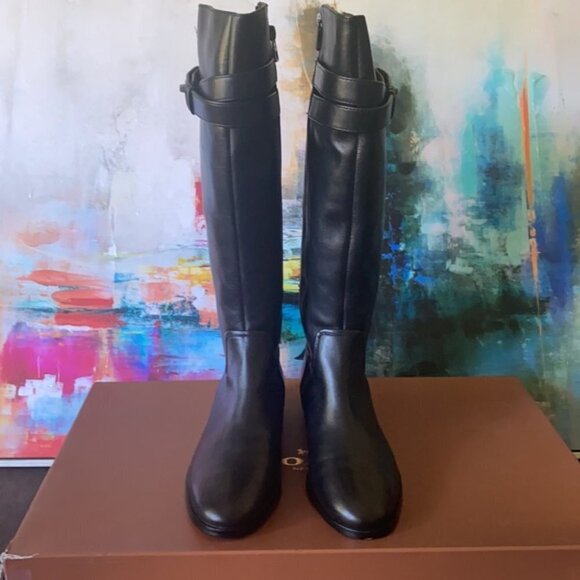 Coach New York Linette Tall Black Leather Riding Boots Calf 7 - Picture 6 of 6
